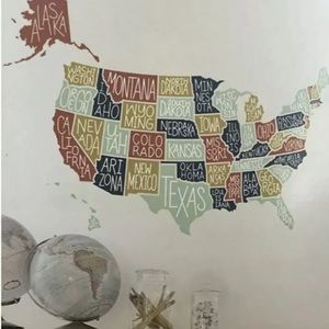 DCWV USA United States of America Map Wall Decal Home School NIP